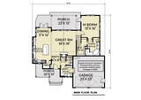 Craftsman House Plan - 61375 - 1st Floor Plan