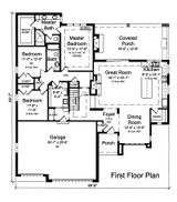 Contemporary House Plan - Orion 61488 - 1st Floor Plan