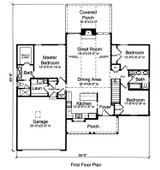 Cottage House Plan - Eagle's View 63629 - 1st Floor Plan