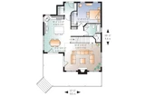Cottage House Plan - Lilly 64175 - 1st Floor Plan