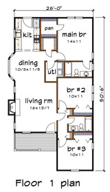 Cottage House Plan - 64187 - 