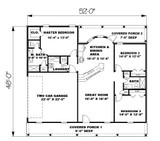 European House Plan - 65079 - 1st Floor Plan