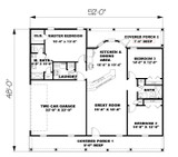 Country House Plan - 65965 - 1st Floor Plan