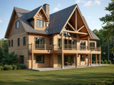Lodge Style House Plan - 67588 - Rear Exterior