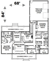 Classic House Plan - 69035 - 1st Floor Plan