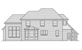 European House Plan - The Chapel Hill II 74866 - Rear Exterior