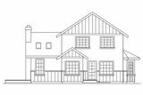 Tudor House Plan - Walcott 75749 - Right Exterior