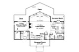 A-Frame House Plan - Alpenview 76458 - 1st Floor Plan