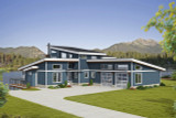Secondary Image - Modern House Plan - River Canyon Overlook 77991 - Front Exterior