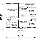 Cottage House Plan - 78932 - 1st Floor Plan