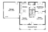 Craftsman House Plan - Bailey 79410 - 1st Floor Plan