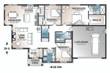 Craftsman House Plan - Providence 3 89573 - 1st Floor Plan