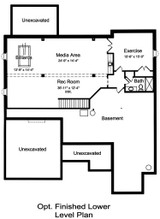Secondary Image - European House Plan - Carmelite 89574 - Basement Floor Plan