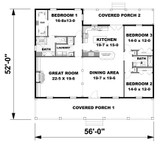 Classic House Plan - 92323 - 1st Floor Plan