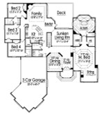 Traditional House Plan - 98002 - 1st Floor Plan