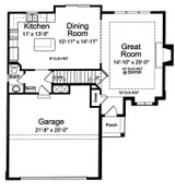 Craftsman House Plan - Cottage Grove 98378 - 1st Floor Plan