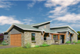 Secondary Image - Modern House Plan - Bandera View 98756 - Left Exterior
