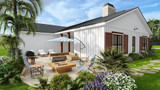 Ranch House Plan - Summerville 63476 - Rear Exterior