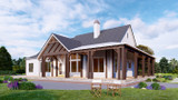 Secondary Image - Farmhouse House Plan - Mark Harbor 68916 - Rear Exterior