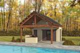 Craftsman House Plan - Encinitas Poolhouse 83417 - Front Exterior