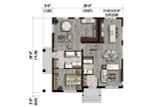 Contemporary House Plan - 64221 - 1st Floor Plan