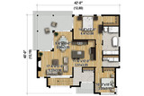 Contemporary House Plan - 74416 - 1st Floor Plan