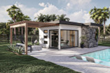 Modern House Plan - Albany Flats 64607 - Left Exterior