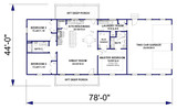 Farmhouse House Plan - 63774 - 1st Floor Plan