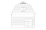 Farmhouse House Plan - Peach Orchard RV Barndo 57446 - Rear Exterior