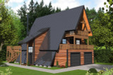 Secondary Image - A-Frame House Plan - 54140 - Rear Exterior