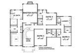 Secondary Image - Colonial House Plan - Brookpointe C 51-800 20583 - 2nd Floor Plan