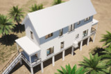Modern Farmhouse Style Home Plan - Aerial View of Right Exterior  - Right Exterior
