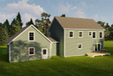 Colonial House Plan - Laurel Oak 25309 - Rear Exterior