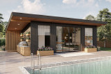 Modern House Plan - Regis Flats 96667 - Left Exterior