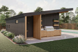 Modern House Plan - Regis Flats 96667 - Left Exterior