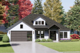 Modern Farmhouse Style House Plan Front Left Elevation - 