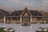 Mountain Rustic House Plan - Skyline View 54805 - Front Exterior