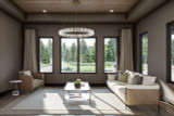 Mountain Rustic House Plan - Skyline View 54805 - Living Room