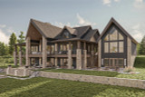 Mountain Rustic House Plan - 54805 Skyline View - Rear left Exterior  - 