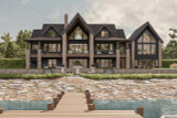 Mountain Rustic House Plan - 54805 Skyline View - Rear Exterior  - 