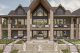 Mountain Rustic House Plan - 54805 Skyline View - Rear Exterior  - 