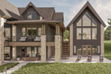 Mountain Rustic House Plan - 54805 Skyline View - Rear Exterior - 
