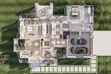 Modern Cottage Style House Plan - 27912 Charlottesville - 1st Level Floor Plan Aerial View  - 