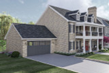 Colonial House Plan - Brewsters Mill 60853 - Left Exterior