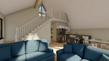 A-Frame House Plan - Frontier 73326 - Living Room