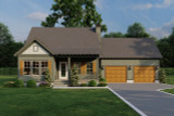 Mountain Rustic House Plan - Whispering Falls 66926 - Front Exterior