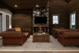 Mountain Rustic House Plan - Whispering Falls 66926 - Great Room