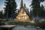 A-Frame House Plan - Aspen 13909 - Rear Exterior