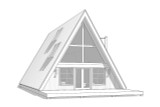 A-Frame House Plan - Aspen 13909 - Rear Exterior