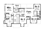 Tudor House Plan - Douglas 88765 - 2nd Floor Plan